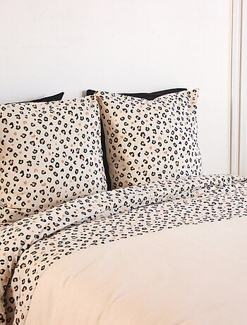 Set di biancheria da letto 3 pezzi con stampa leopardata, copertina e federe