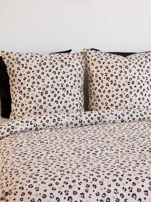 Set di biancheria da letto 3 pezzi con stampa leopardata, copertina e federe - Kiabi