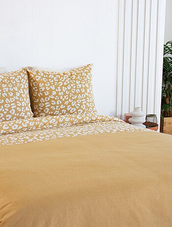 Set di biancheria da letto 3 pezzi con stampa leopardata, copertina e federe