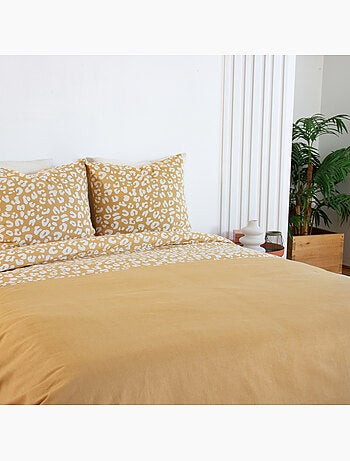 Set di biancheria da letto 3 pezzi con stampa leopardata, copertina e federe