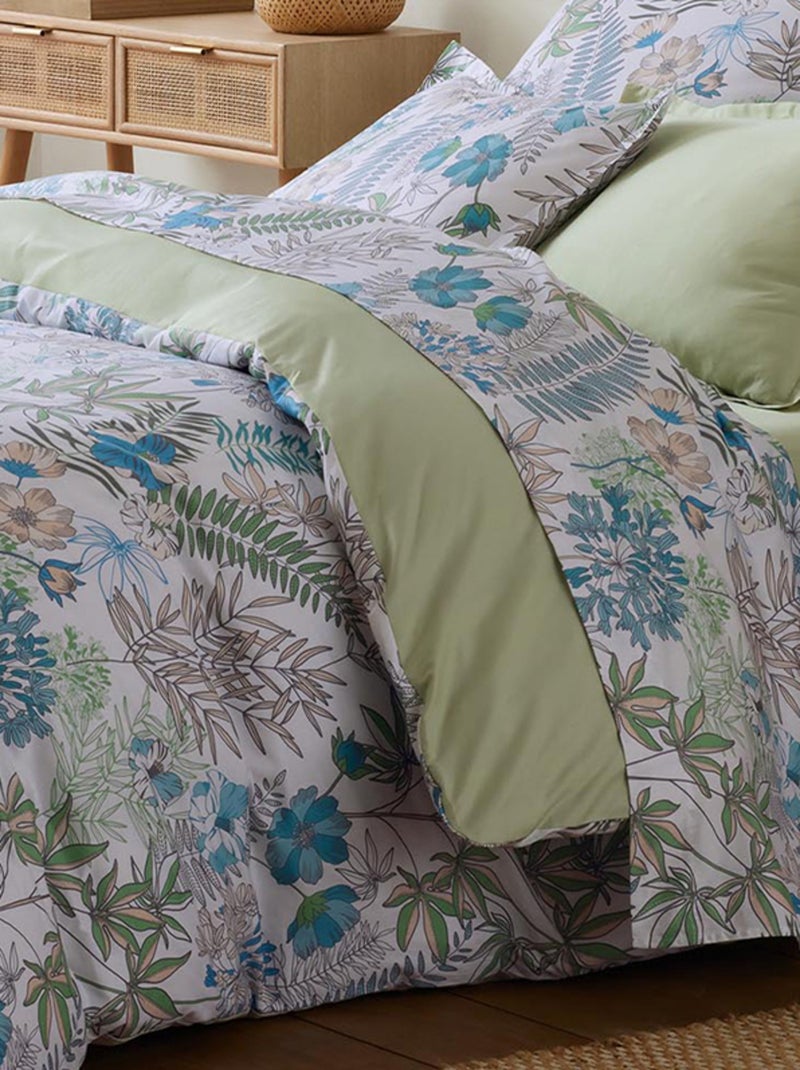 Set di biancheria da letto 3 pezzi, fodera in raso di cotone + federe Blu - Kiabi
