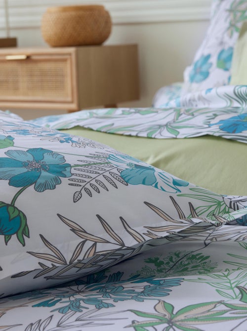 Set di biancheria da letto 3 pezzi, fodera in raso di cotone + federe - Kiabi