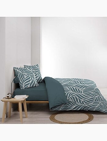 Set di biancheria da letto 3 pezzi in cotone con disegno a foglie + federe