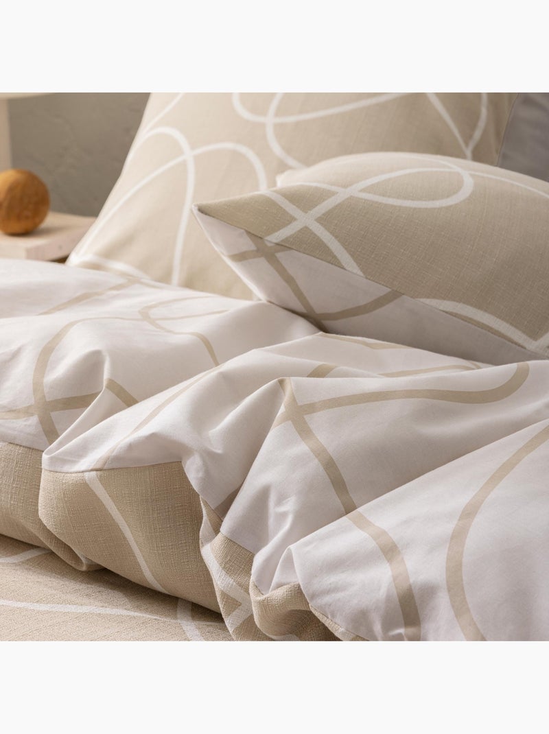 Set di biancheria da letto 3 pezzi in cotone con disegno a rilievo + federe Beige grigio - Kiabi