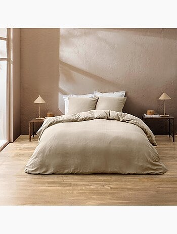 Set di biancheria da letto 3 pezzi in cotone liscio a rilievo + federe