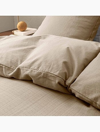 Set di biancheria da letto 3 pezzi in cotone liscio a rilievo + federe