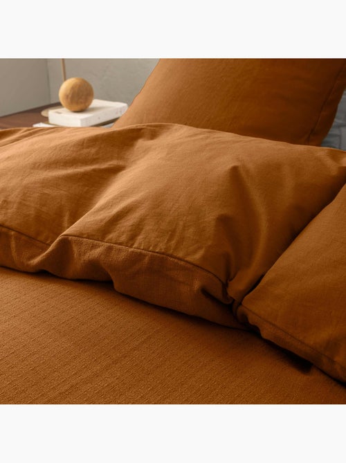 Set di biancheria da letto 3 pezzi in cotone liscio a rilievo + federe - Kiabi