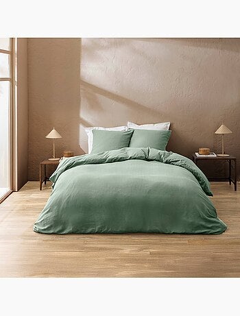 Set di biancheria da letto 3 pezzi in cotone liscio a rilievo + federe