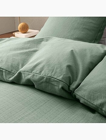 Set di biancheria da letto 3 pezzi in cotone liscio a rilievo + federe