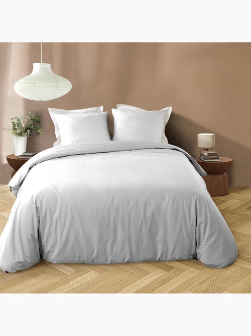 Set di biancheria da letto 3 pezzi in microfibra lavata a tinta unita + federe - Kiabi