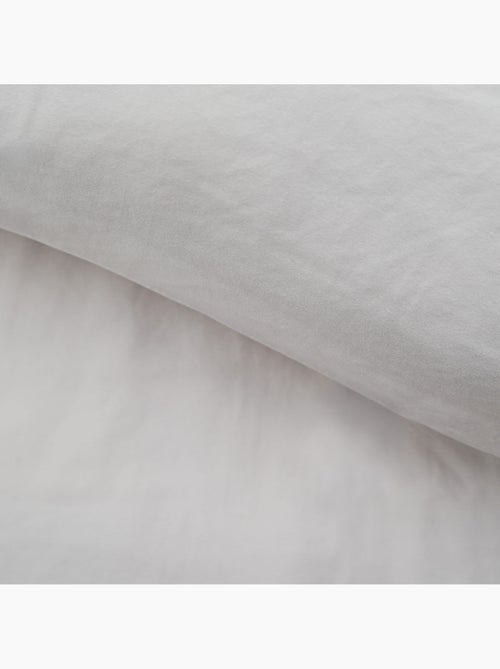 Set di biancheria da letto 3 pezzi in microfibra lavata a tinta unita + federe - Kiabi