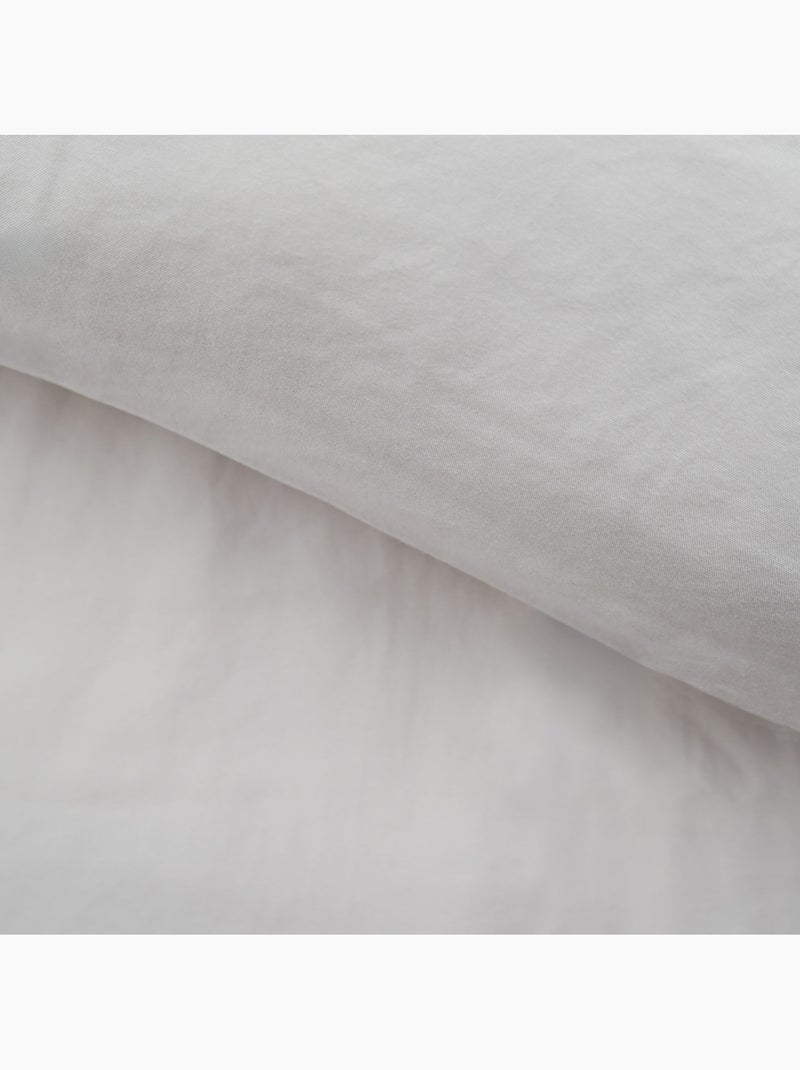 Set di biancheria da letto 3 pezzi in microfibra lavata a tinta unita + federe Bianco - Kiabi