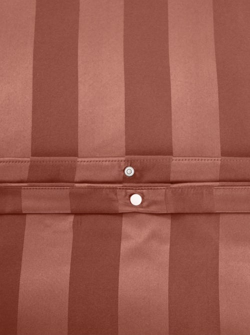 Set di biancheria da letto 3 pezzi in raso a righe sottili, copertina + federe - Kiabi