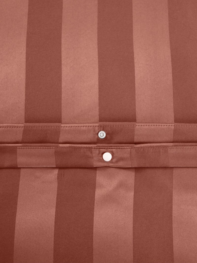 Set di biancheria da letto 3 pezzi in raso a righe sottili, copertina + federe Arancione - Kiabi