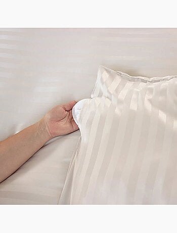 Set di biancheria da letto 3 pezzi in raso a righe sottili, copertina + federe
