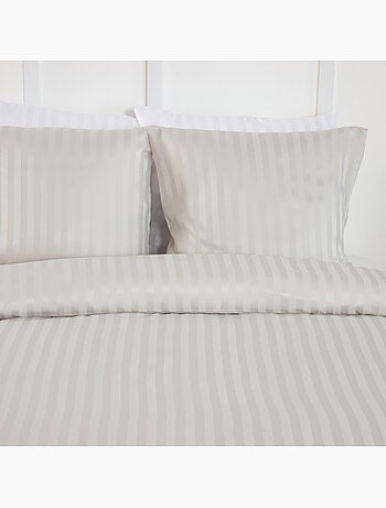 Set di biancheria da letto 3 pezzi in raso a righe sottili, copertina + federe