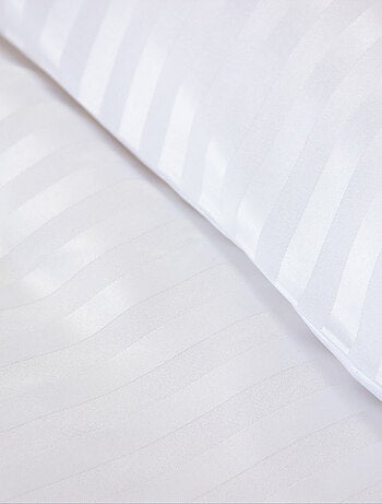 Set di biancheria da letto 3 pezzi in raso a righe sottili, copertina + federe