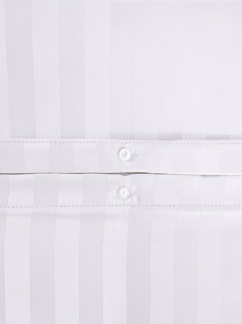 Set di biancheria da letto 3 pezzi in raso a righe sottili, copertina + federe - Kiabi