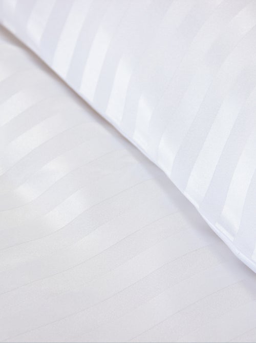 Set di biancheria da letto 3 pezzi in raso a righe sottili, copertina + federe - Kiabi