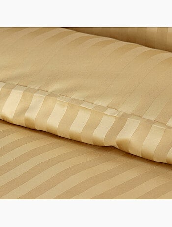 Set di biancheria da letto 3 pezzi in raso a righe sottili, copertina + federe