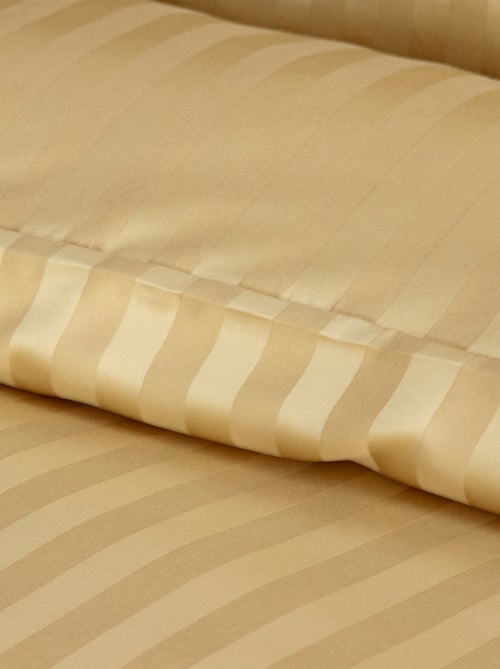 Set di biancheria da letto 3 pezzi in raso a righe sottili, copertina + federe - Kiabi