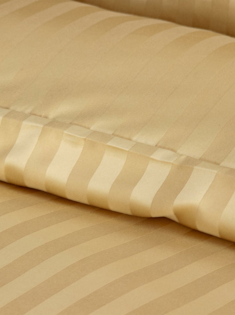 Set di biancheria da letto 3 pezzi in raso a righe sottili, copertina + federe Giallo - Kiabi