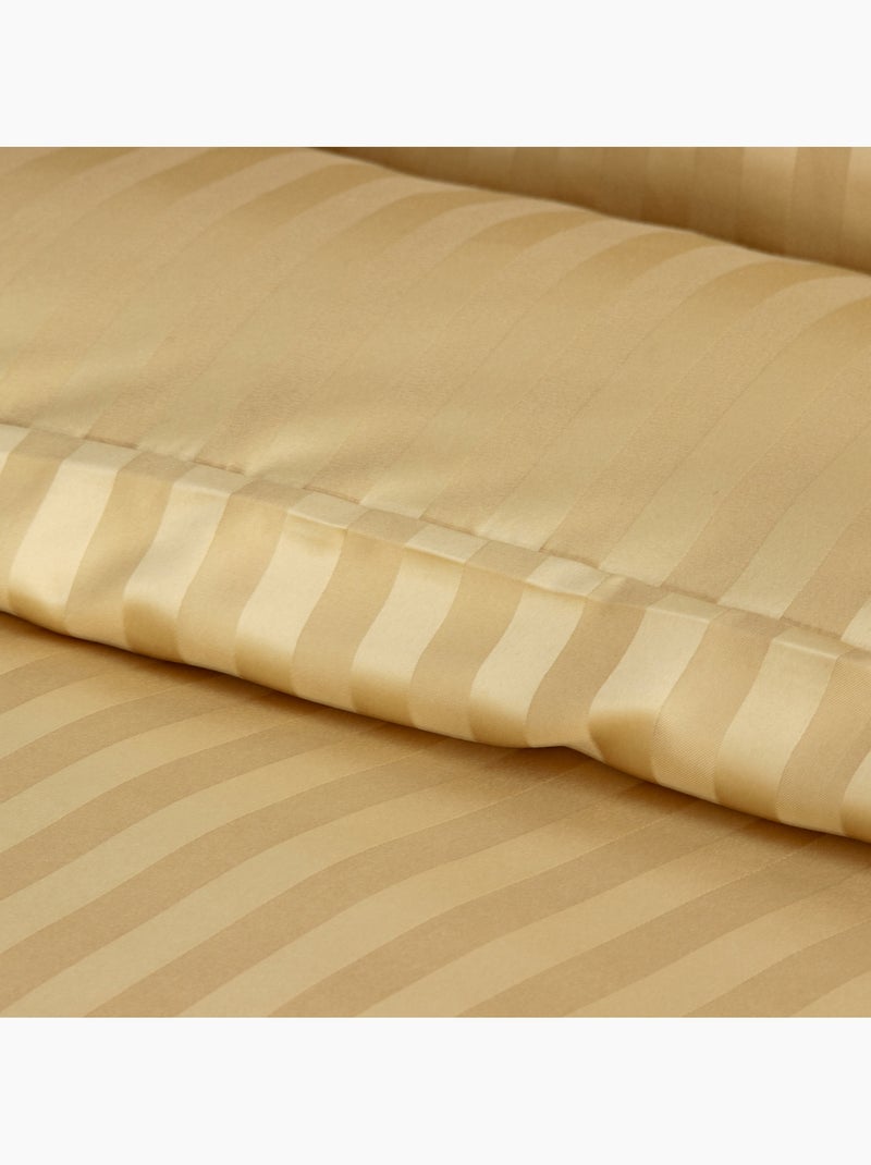 Set di biancheria da letto 3 pezzi in raso a righe sottili, copertina + federe Giallo - Kiabi