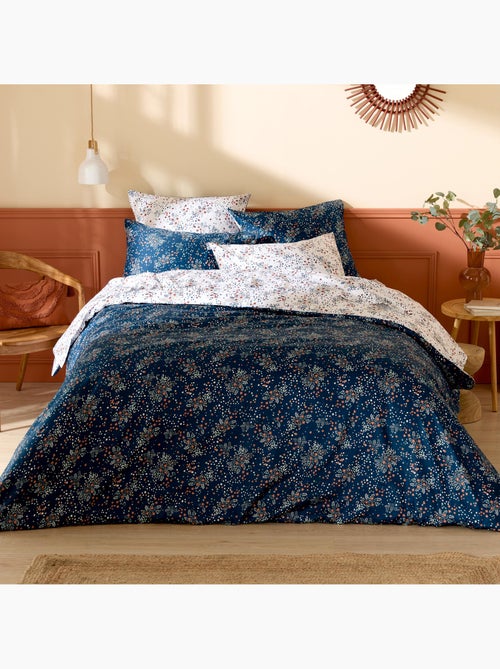 Set di biancheria da letto 3 pezzi in raso di cotone floreale 110 fili + federe - Kiabi Set di biancheria da letto 3 pezzi in raso di cotone floreale 110 fili + federe - Kiabi