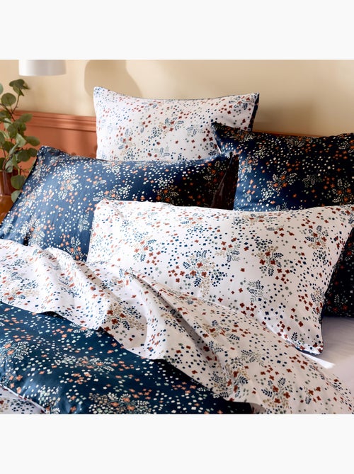 Set di biancheria da letto 3 pezzi in raso di cotone floreale 110 fili + federe - Kiabi Set di biancheria da letto 3 pezzi in raso di cotone floreale 110 fili + federe - Kiabi