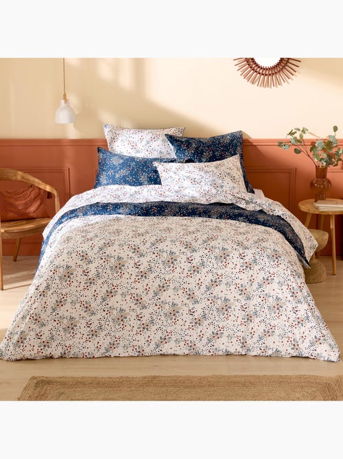 Set di biancheria da letto 3 pezzi in raso di cotone floreale 110 fili + federe - Kiabi Set di biancheria da letto 3 pezzi in raso di cotone floreale 110 fili + federe - Kiabi