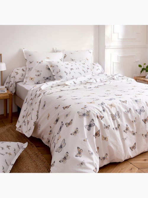 Set di biancheria da letto a 3 pezzi 80 fili in cotone percalle + federe - Kiabi