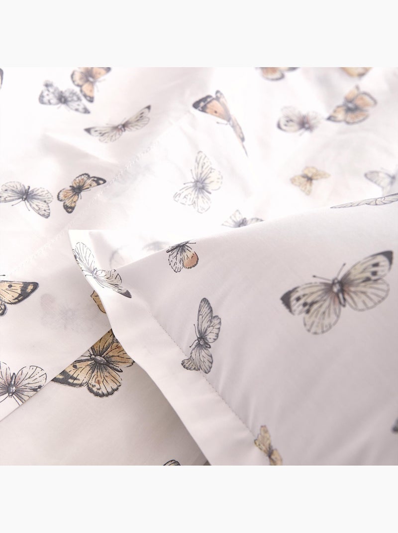 Set di biancheria da letto a 3 pezzi 80 fili in cotone percalle + federe Bianco - Kiabi