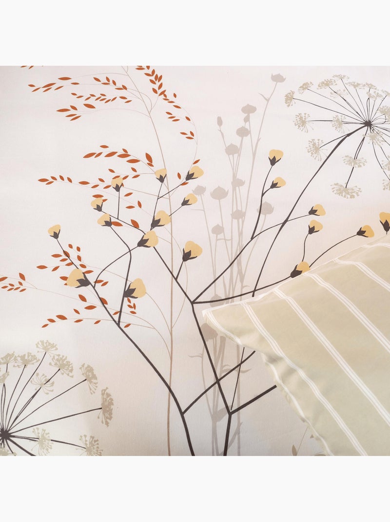 Set di biancheria da letto a 3 pezzi con fiori a righe rovesciate Bianco - Kiabi