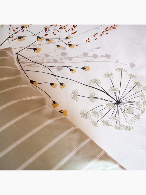 Set di biancheria da letto a 3 pezzi con fiori a righe rovesciate - Kiabi Set di biancheria da letto a 3 pezzi con fiori a righe rovesciate - Kiabi