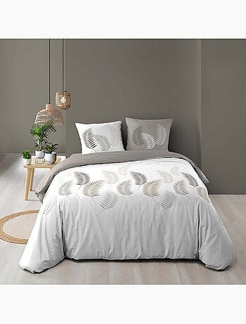 Set di biancheria da letto a 3 pezzi con motivo a fogliame, copertina e federe