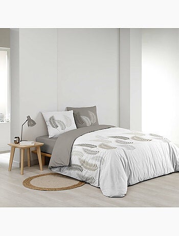 Set di biancheria da letto a 3 pezzi con motivo a fogliame, copertina e federe