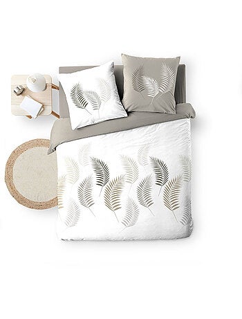 Set di biancheria da letto a 3 pezzi con motivo a fogliame, copertina e federe