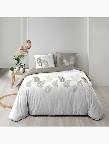 Set di biancheria da letto a 3 pezzi con motivo a fogliame, copertina e federe