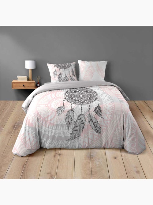 Set di biancheria da letto a 3 pezzi in cotone con acchiappasogni, fodere e copricuscini - Kiabi