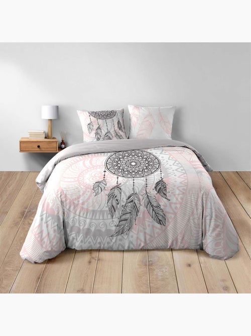 Set di biancheria da letto a 3 pezzi in cotone con acchiappasogni, fodere e copricuscini - Kiabi