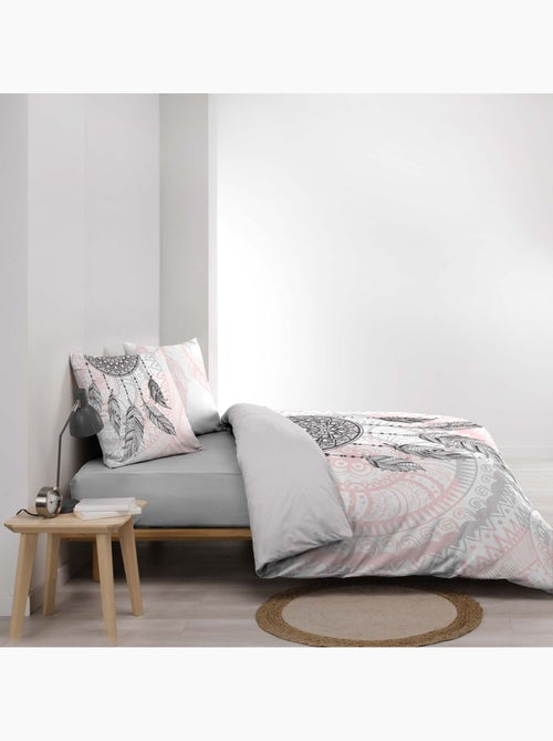 Set di biancheria da letto a 3 pezzi in cotone con acchiappasogni, fodere e copricuscini - Kiabi