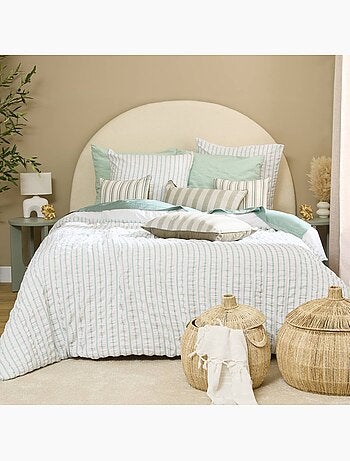Set di biancheria da letto a righe 240x220cm verde celeste e bianco