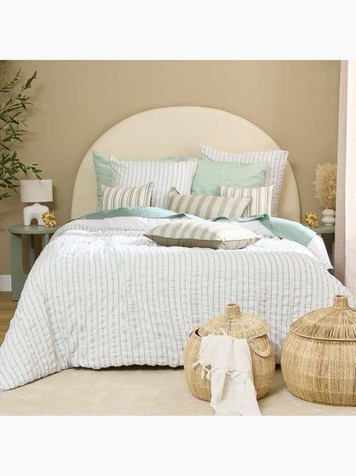 Set di biancheria da letto a righe 240x220cm verde celeste e bianco - Kiabi Set di biancheria da letto a righe 240x220cm verde celeste e bianco - Kiabi