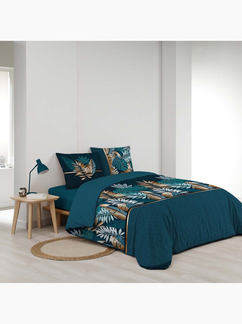 Set di biancheria da letto Alianor Foglie esotiche Blu - Kiabi