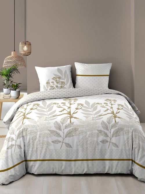 Set di biancheria da letto double-face in cotone stampato con motivo a fogliame - Kiabi