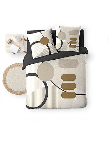 Set di biancheria da letto geometrica in cotone stampato su due lati
