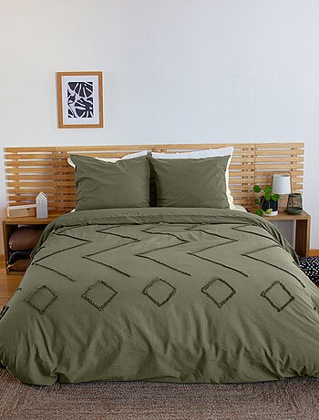 Set di biancheria da letto geometrica in cotone trapuntato