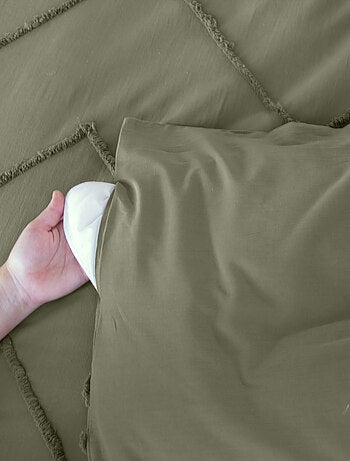 Set di biancheria da letto geometrica in cotone trapuntato