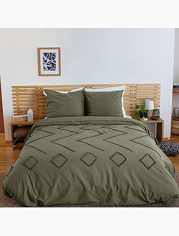 Set di biancheria da letto geometrica in cotone trapuntato