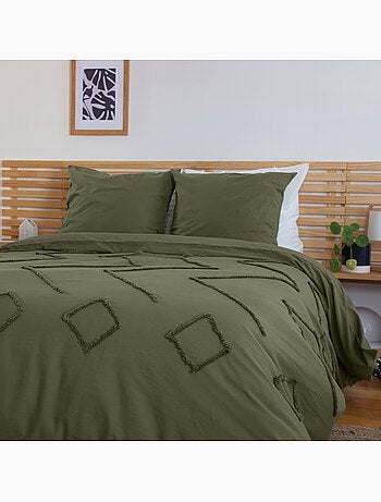Set di biancheria da letto geometrica in cotone trapuntato